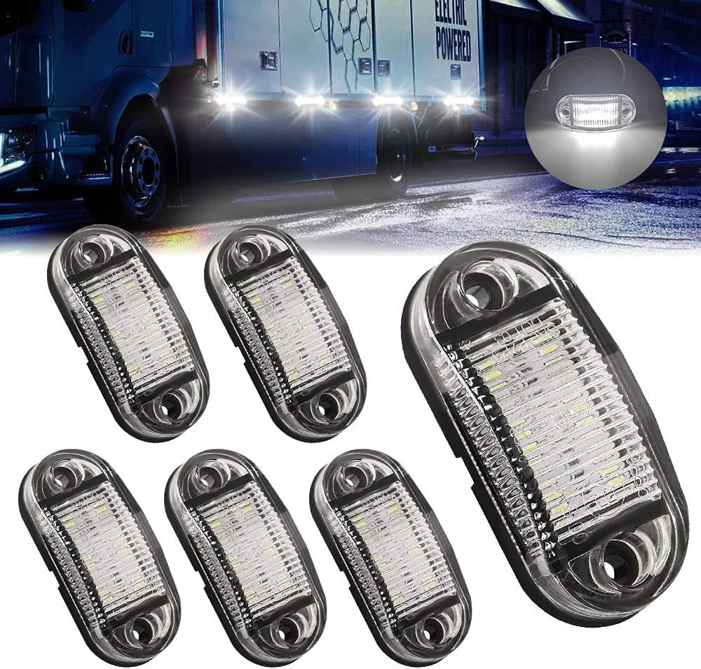 6 белых светодиодных боковых габаритов T-Bull 12-30V