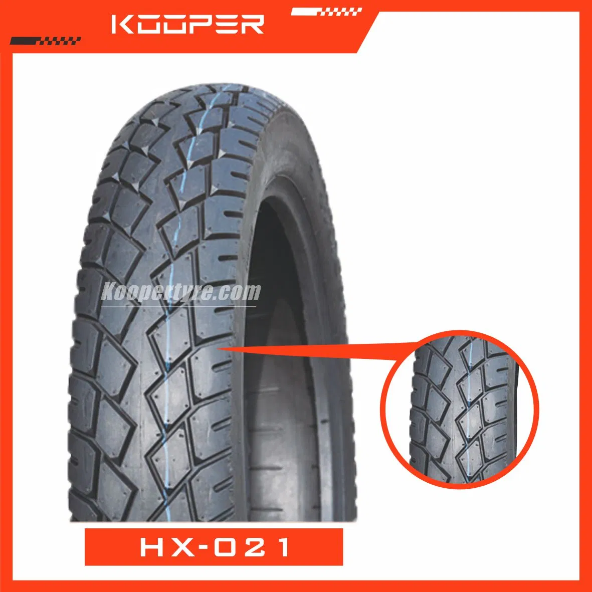 Мотошина KOOPER 16 дюймов бескамерная 6PR/8PR