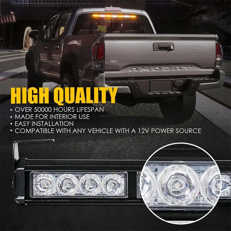 Flashing 78 LEDs Vehicle Magnetic Amber White Emergency LED Strobe Bar Lights
