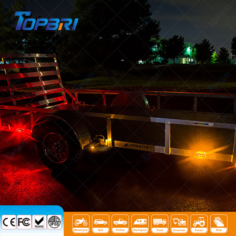 Side Marker Lights 12V LED Red Turn Signal Warning Lights