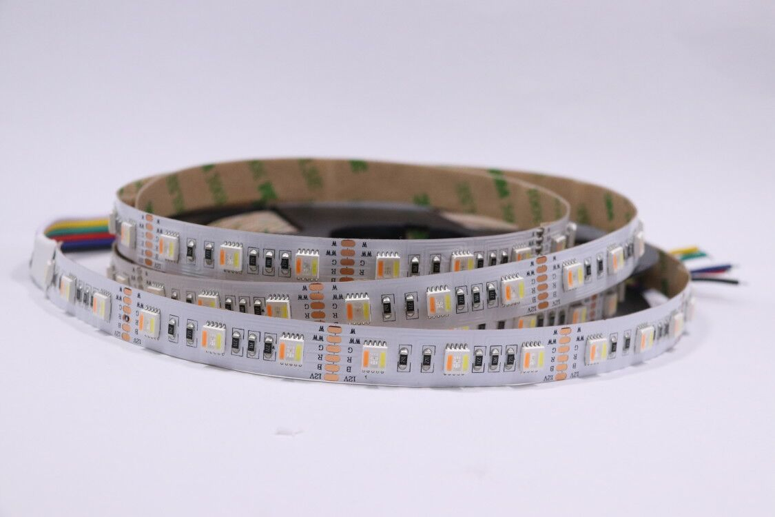 LED 5050SMD 5in 5 Chips 1 LED 14.4W/M 60LEDs/M Rgbww CRI>90 High Brightness Fexiable LED Rigid Strips Decoration Light