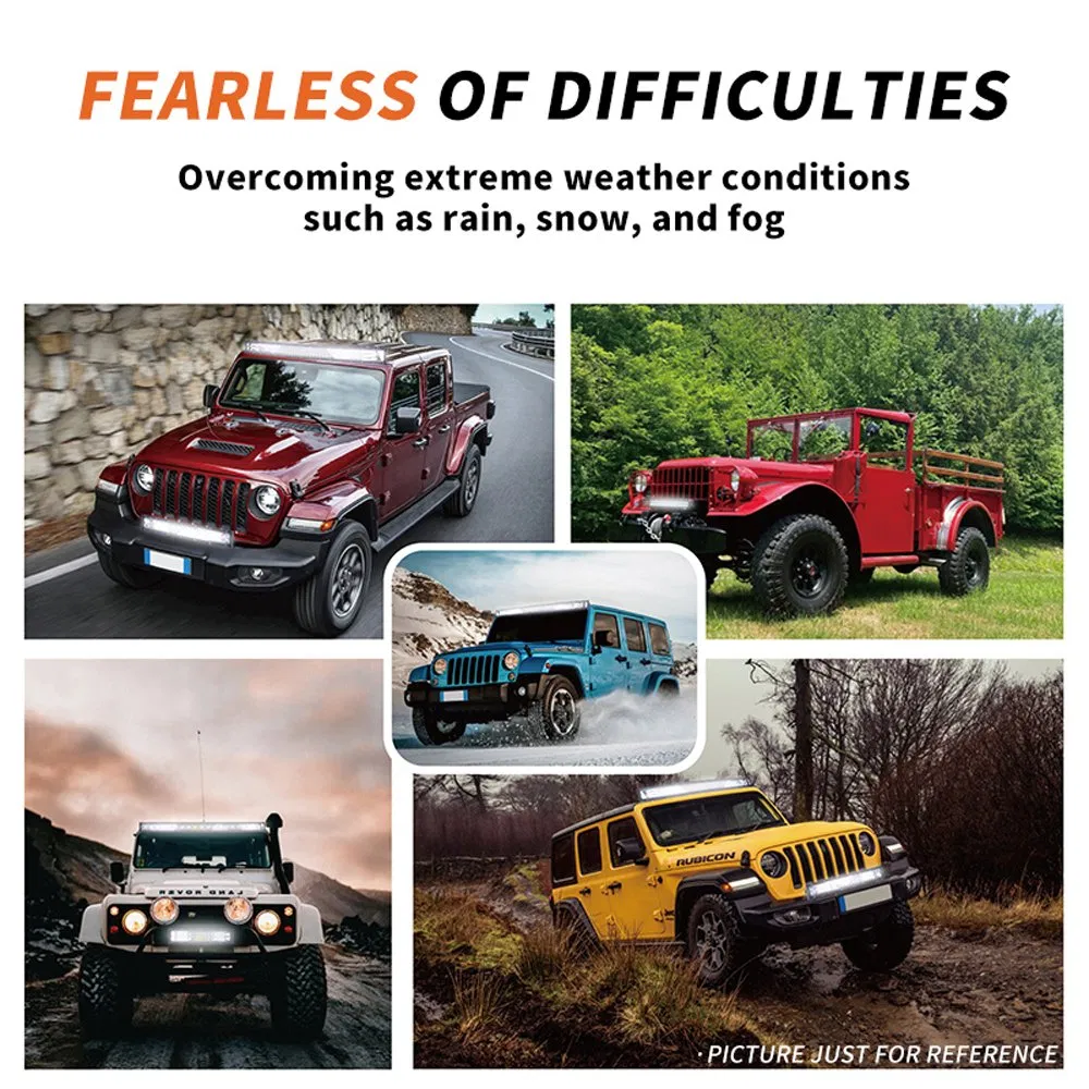 Three Rows of Second-Generation Car Modification LED Curved Light Strips, Outdoor Work Lights