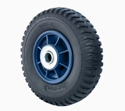 PU Rubber Wheel for Wagon Cart 8 Inch 2.50-4 Polyurethane Solid PU Foam Flat Free Tire Tyre Wheel for Hand Cart Trolley Wheel Barrow