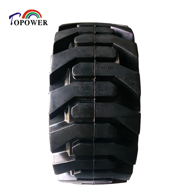 Solid Tyre Manufacturer Supply High Quality Solid Rubber Wheel Tire 27X12-15 for Slip Loader Scissor Lift