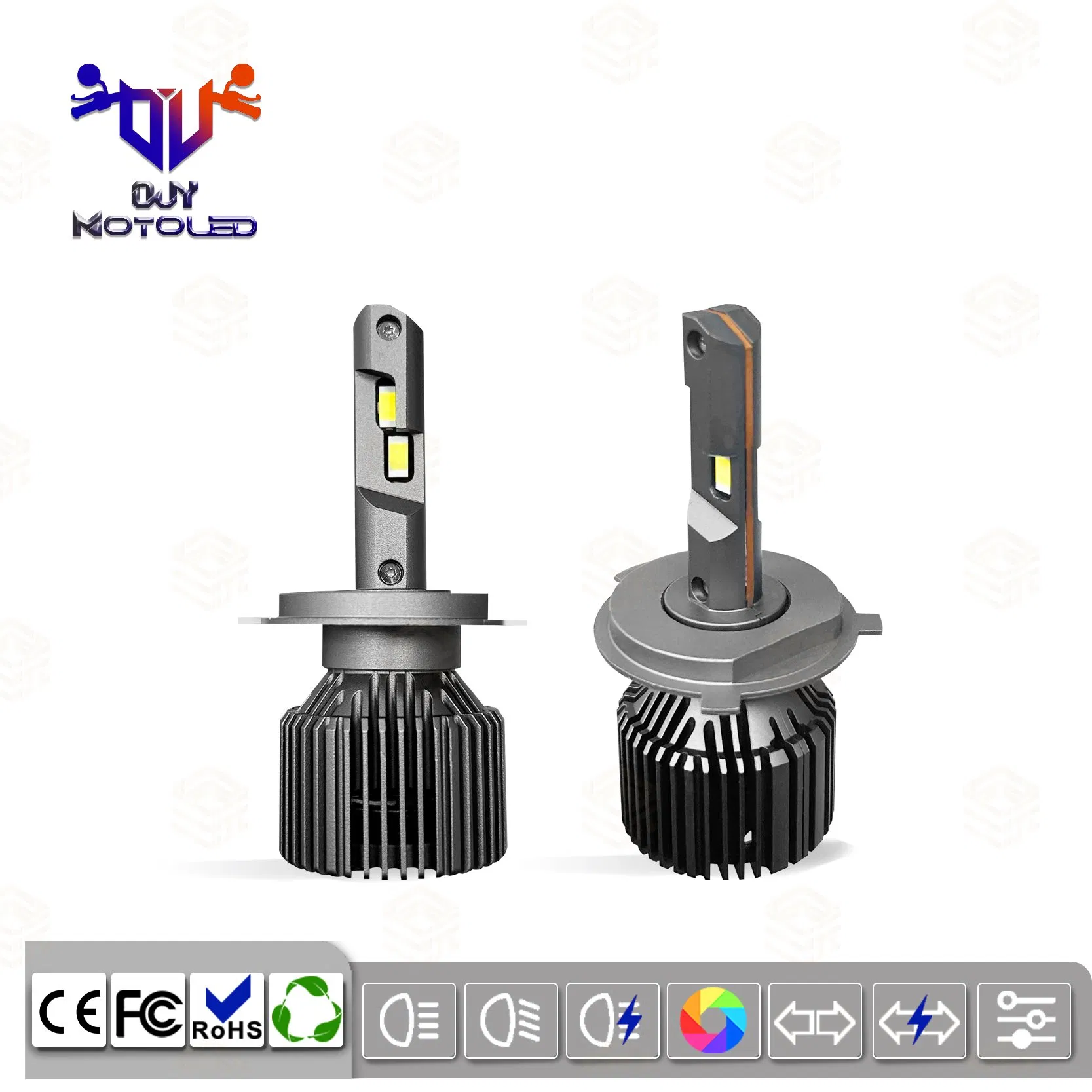 LED Durable Fan Cooled Car Headlights, High-Performance Automotive Parts with Fan Cooling Technology
