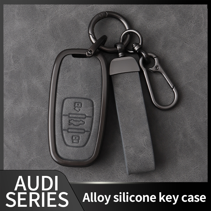 Stock Available Gun Metal Zinc Alloy Leather Manufacturer Car Key Cover Case