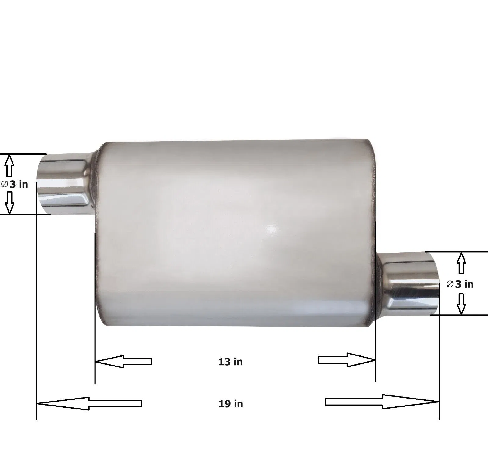 Глушитель MAX-569513 3 дюйма, нержавеющая сталь