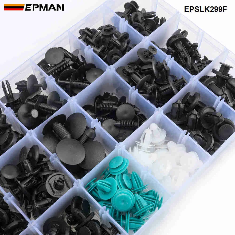 Epman 299PCS Car Body Push Pin Rivet Clip Fastener Mud Moulding Trim Kit Clip Use Sale Epslk299f