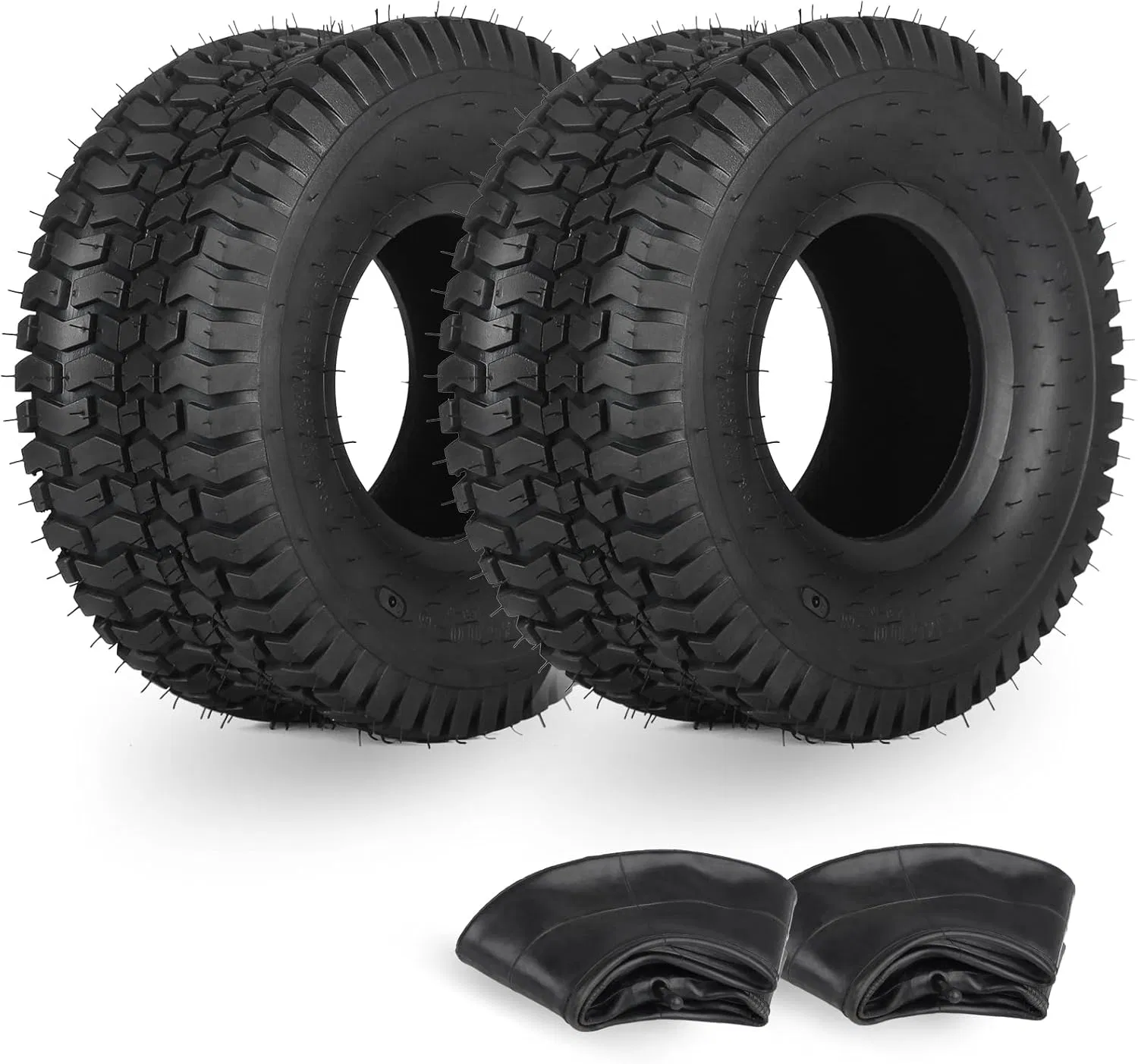 15X6.00-6 Tire and Inner Tube Set, Tr-13 Straight Valve Stem, Replacement Riding Mower Front Wheel Assembly, 2 Pack