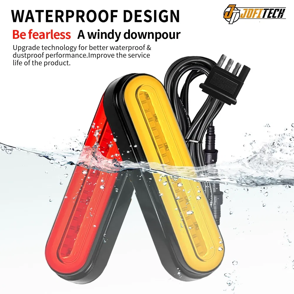 12V 24V Waterproof Auto LED Turning Signal Lamp Halo Ring Brake Stop Tail Light for Caravans Vans Travel Trailers Trucks New