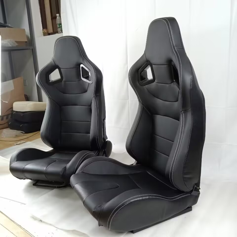 Universal Racing Seat Adjustable Black Carbon Fiber Bus Seat