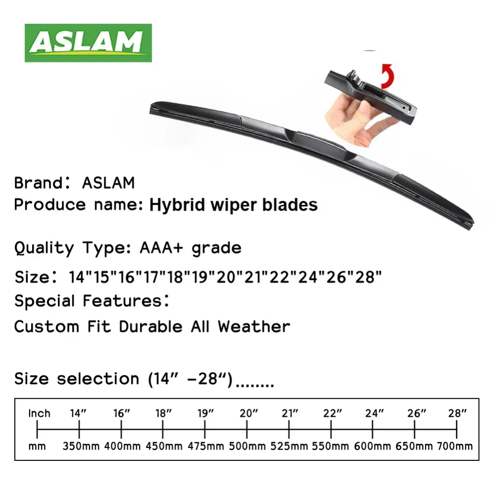Laser-Engraved Logo Hybrid Car Window Wiper Blade for All Vehicles