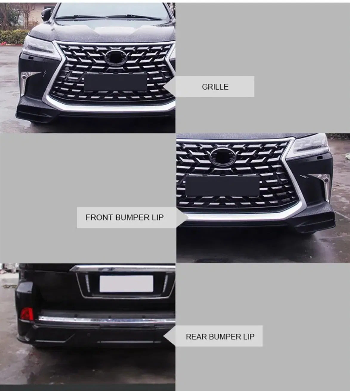 Front Rear Bumper Lips Grille Chrome 2021 Body Kit for Lexus 570
