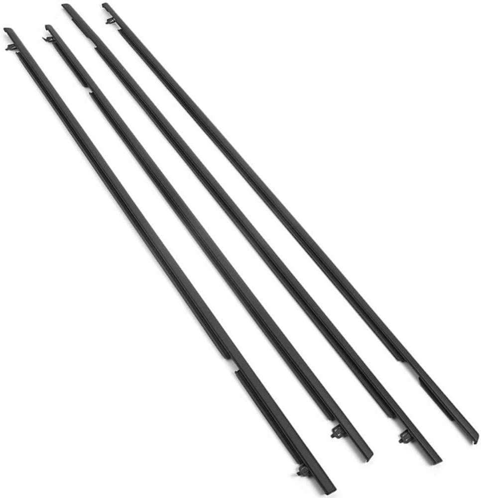 4 PCS Car Outer Door Window Moulding Trim Weatherstrip Seal Belt Compatible for Honda Civic 2016-2021 4 Door Sedan