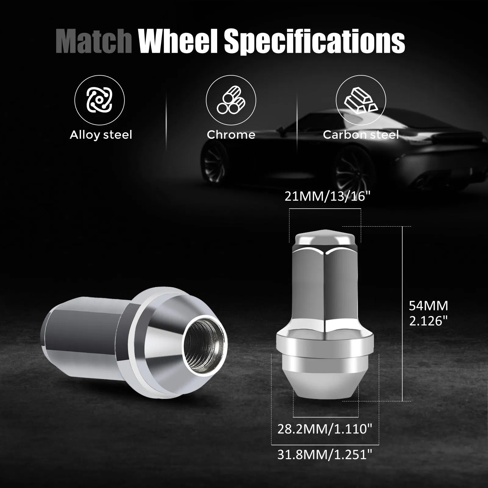 Premium M12 X1.5 Racing Wheel Lug Nuts for Performance Cars