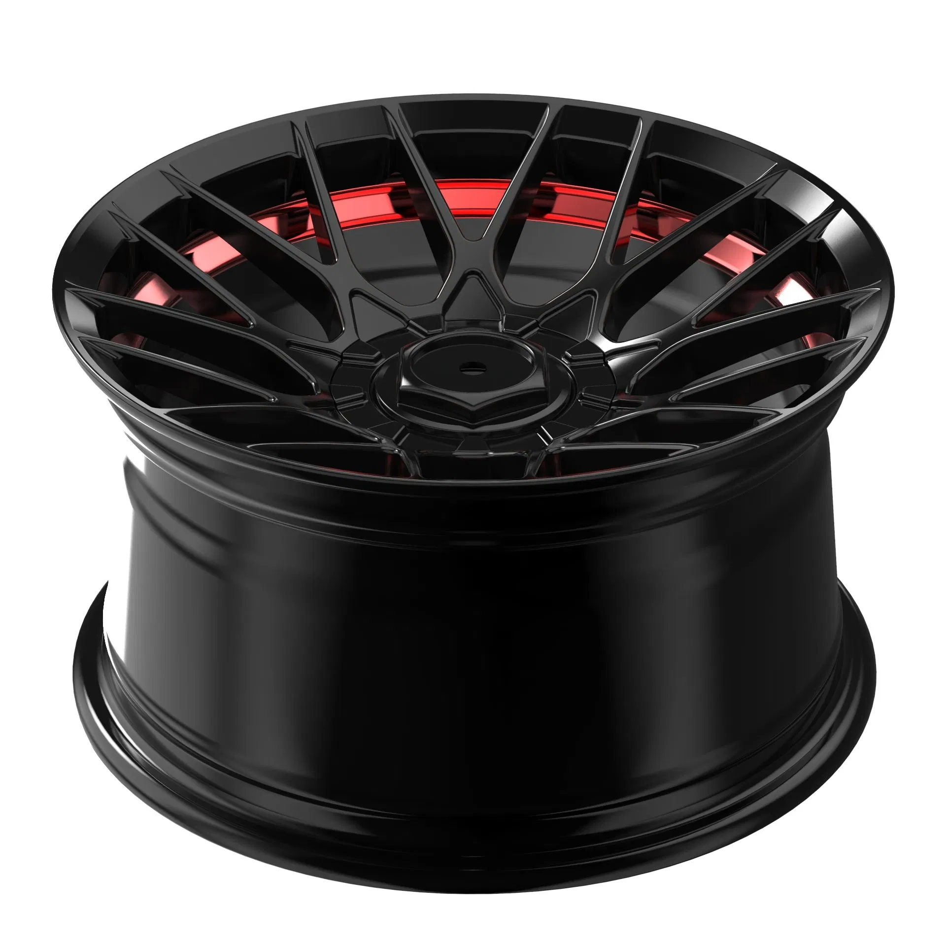 Литые диски Hengder 9006 Black Machine с красной/синей полосой