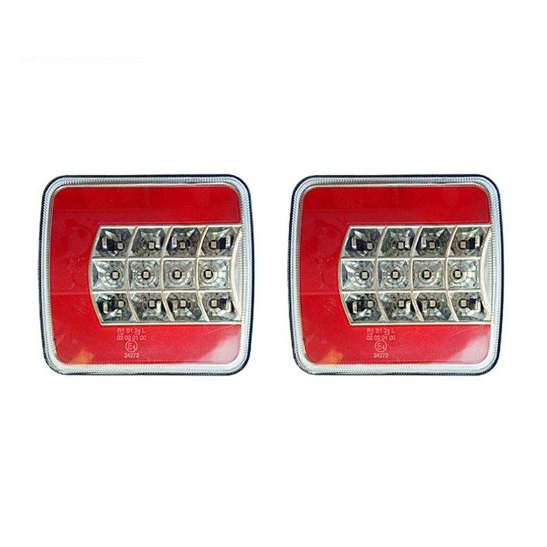 Truck Back Stop Rear Lights Square Truck Tail Lights LED Flatbed Lamps for Bus and Truck