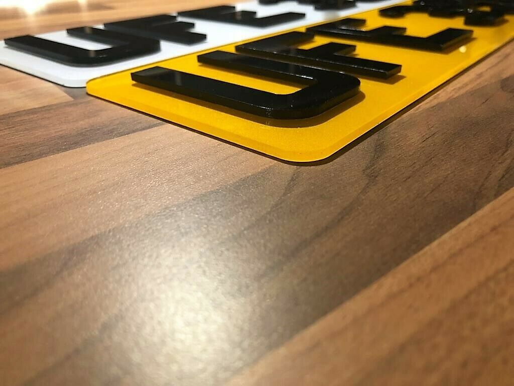 4D 3D Laser Cut Acrylic Double Thick Letters Front & Rear Red Car Number Plates