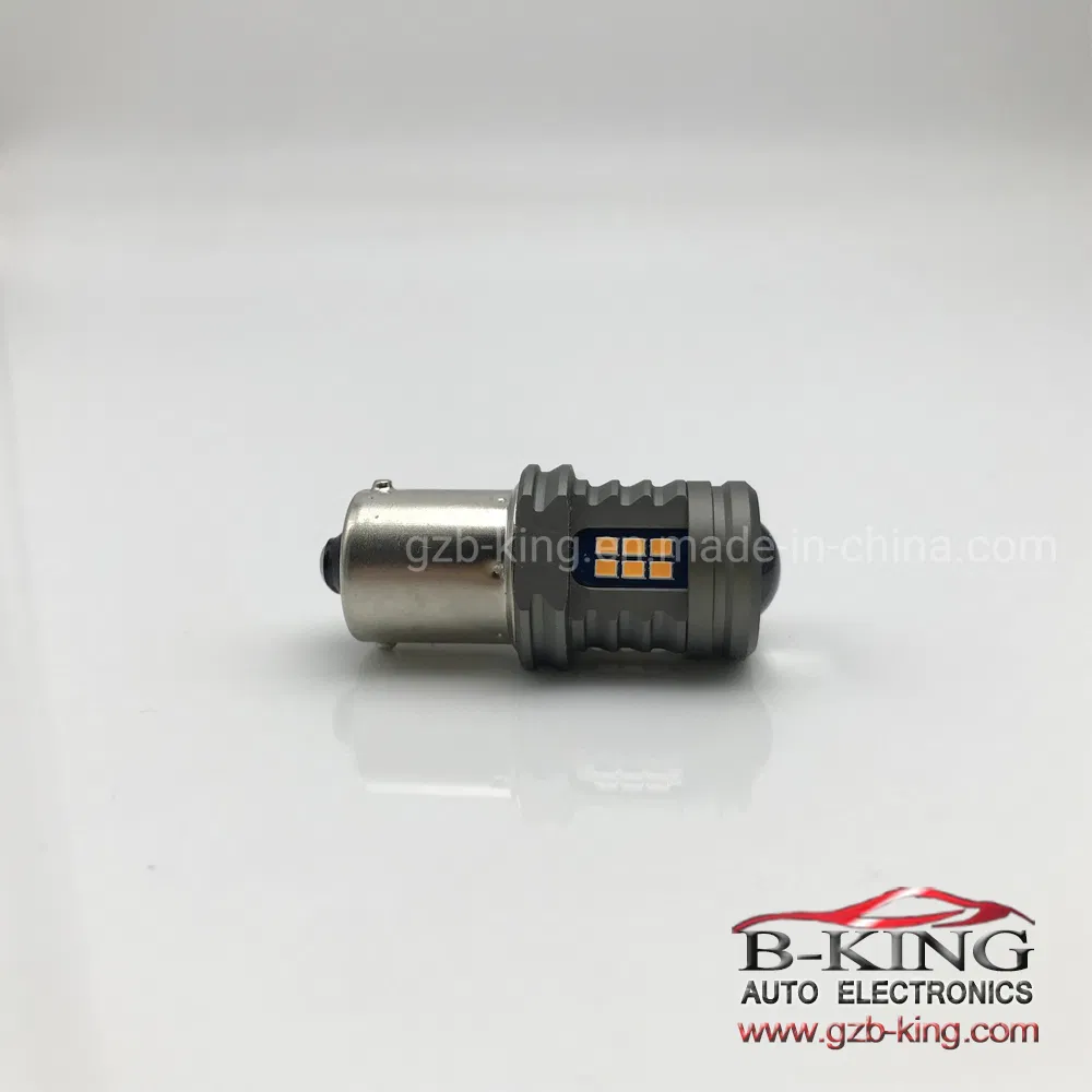 Светодиодная лампа 1156 BA15S для поворотников, янтарная