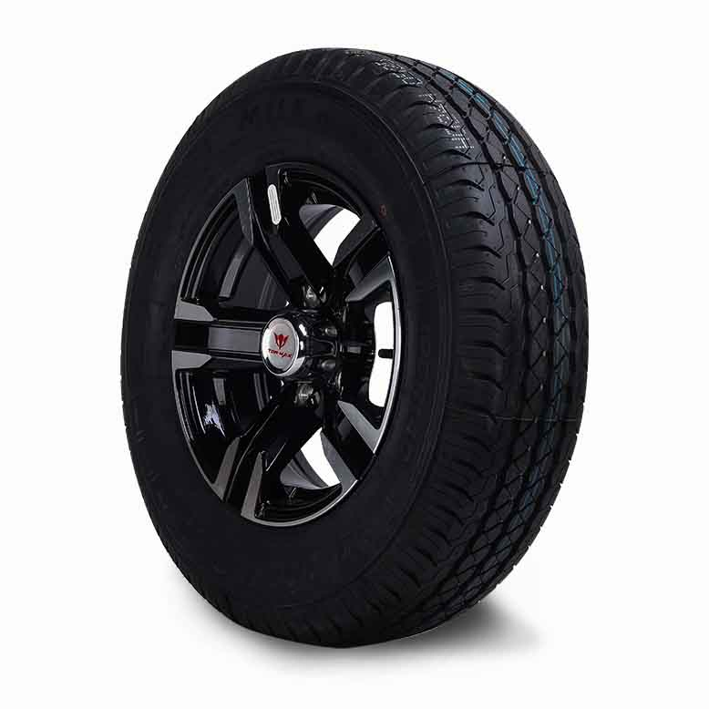 DOT Standard Tubeless RV Trailer Rubber Tyre Assembly with Alloy Rim Wheel