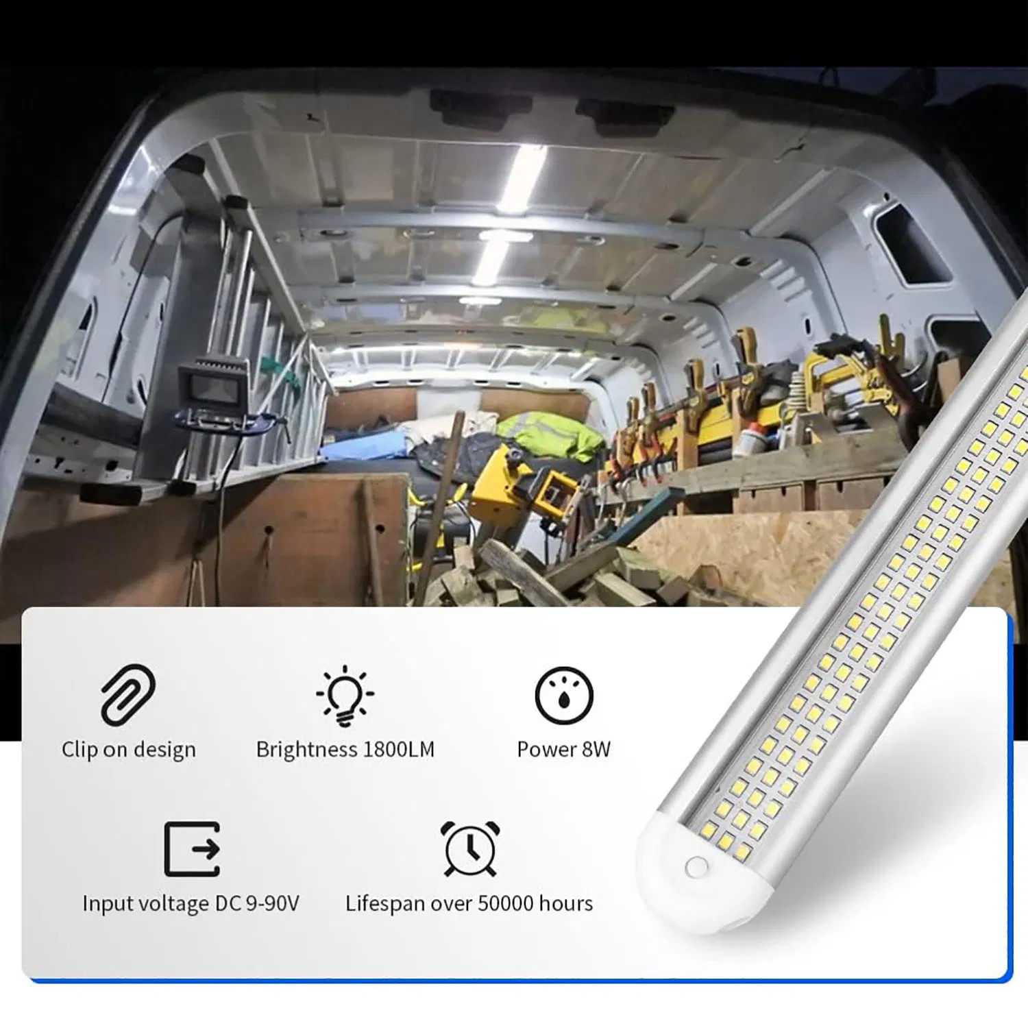 Универсальный светодиодный светильник для чтения в авто 12W, 120 LED