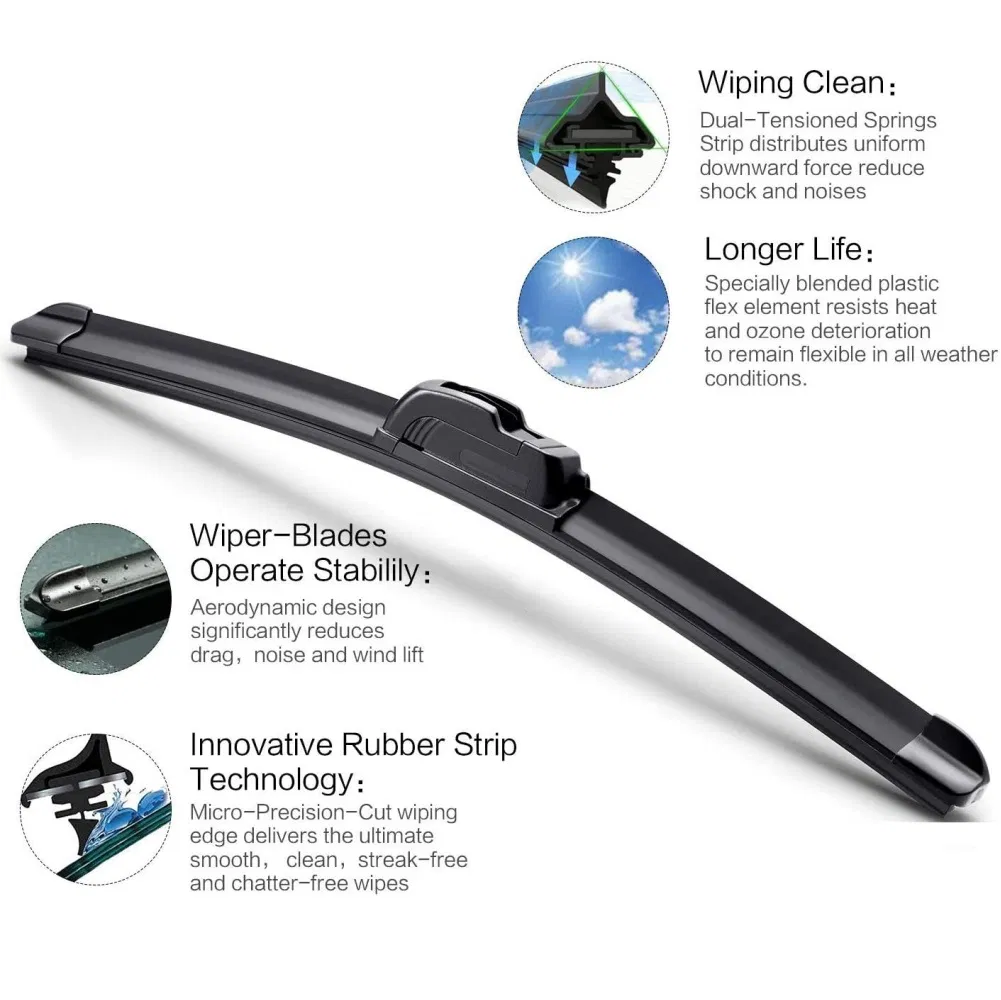 Universal U or J Hook Auto Windshield Wiper Blades