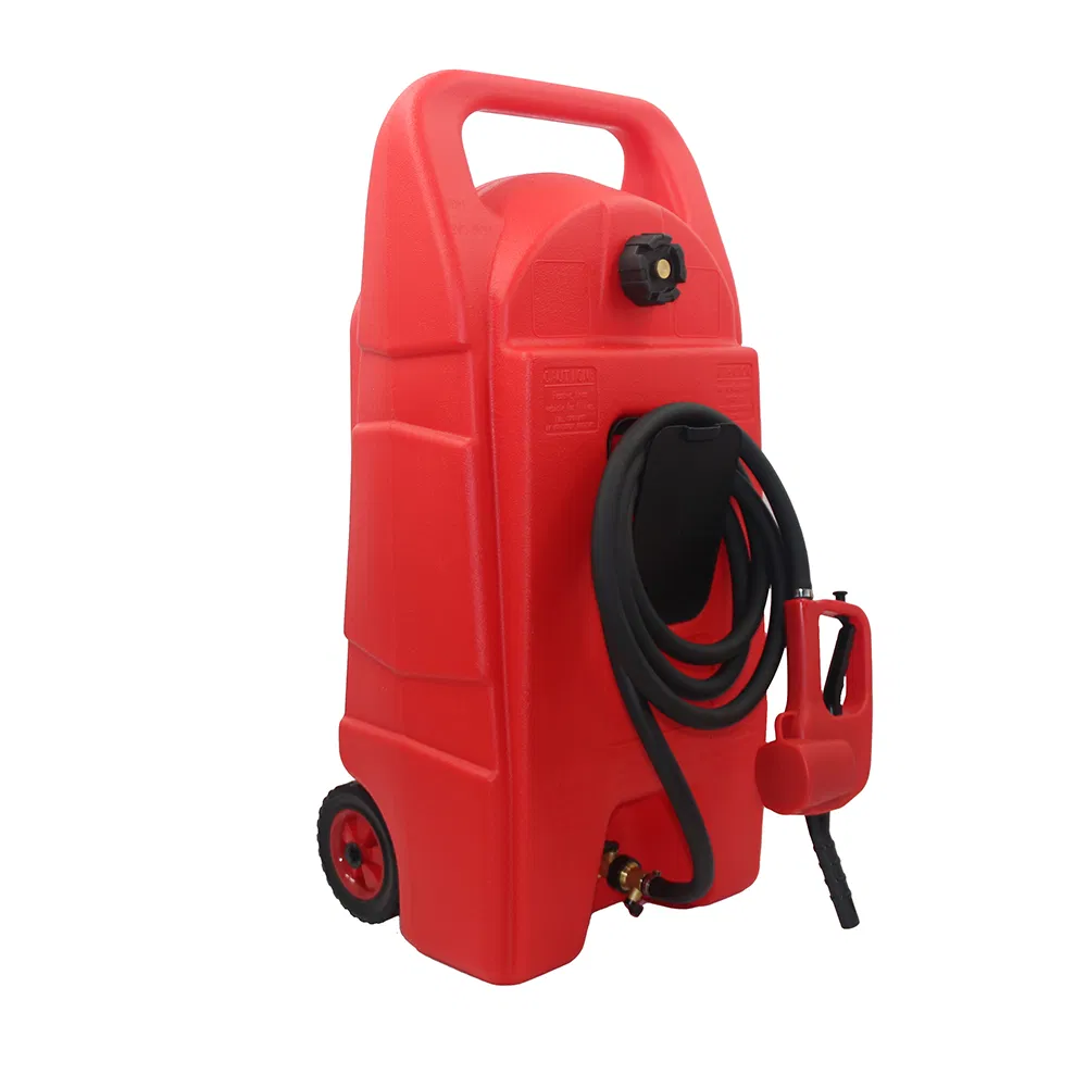 57-liter Wheeled Fuel tank with Pump for diesel and Transportation Equipment, Portable Plastic Fuel Container