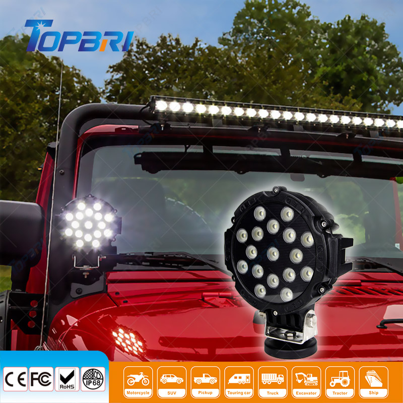 Круглый светодиодный прожектор 51W для мотоцикла и авто