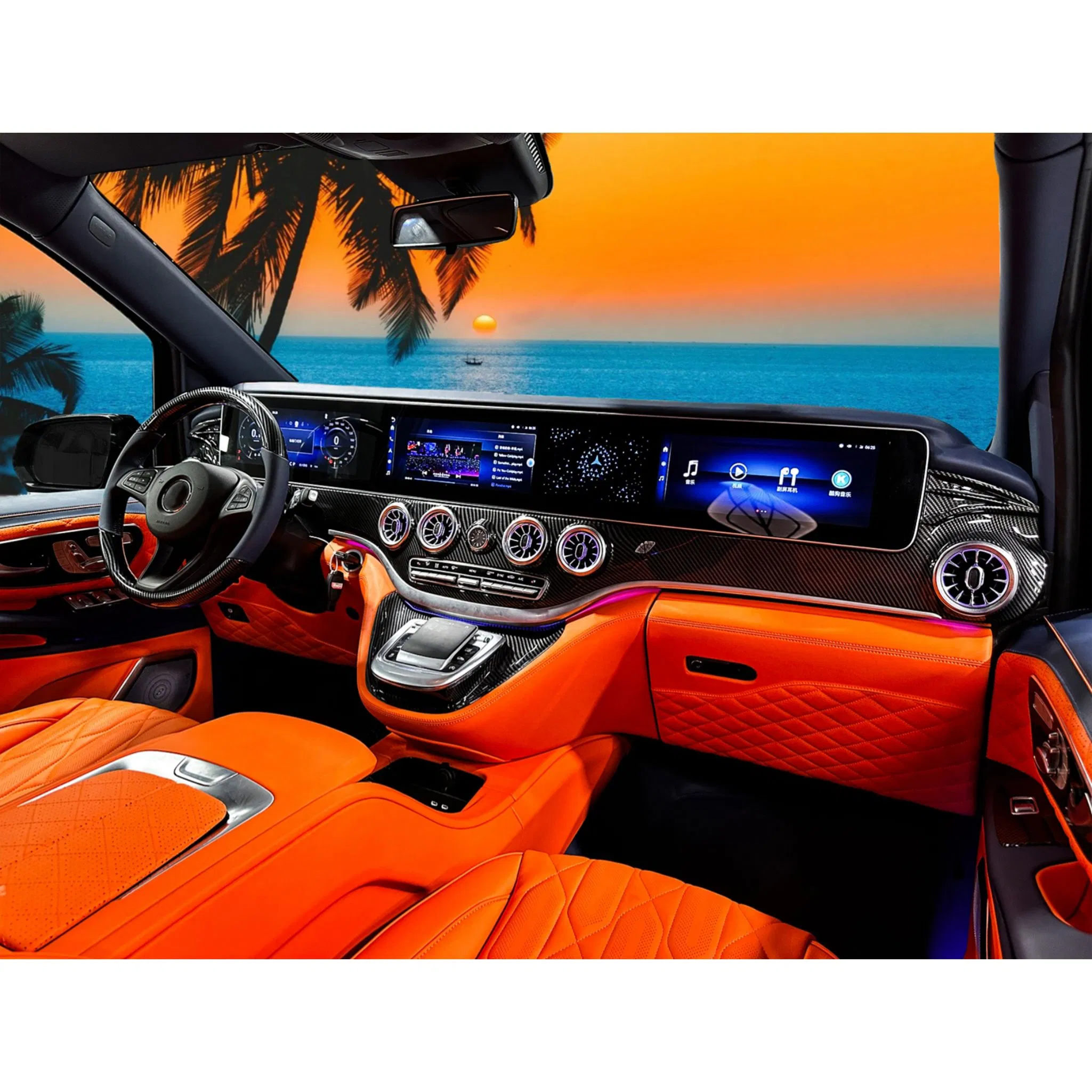 Luxury Three-Screen Full LCD Dashboard Car Auto Partfor Vito 2016-2023