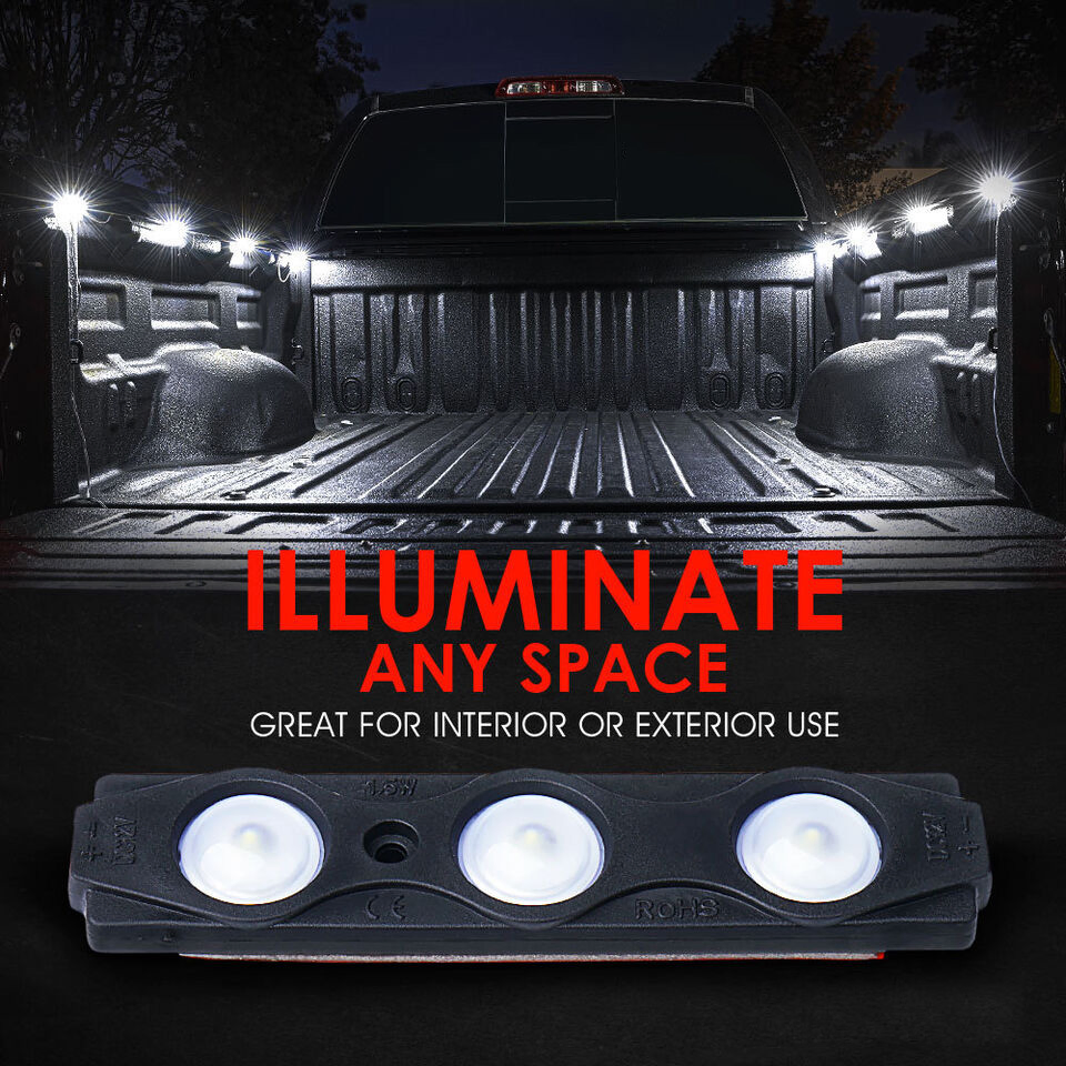 Комплект светодиодной подсветки днища White LED Rock Light Kit, 8 ламп