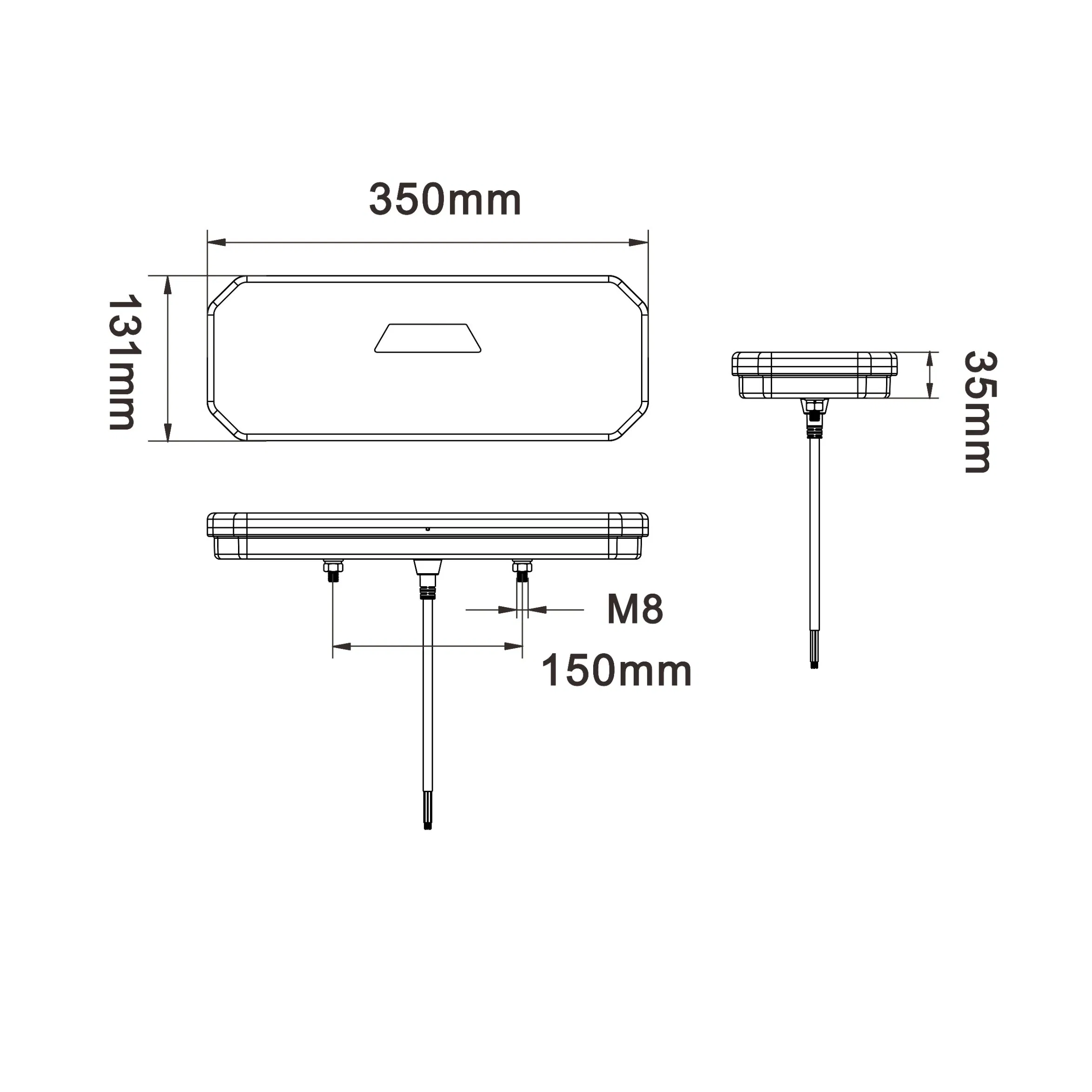 LED фонарь задний комбинированный для грузовиков и прицепов, 6 функций