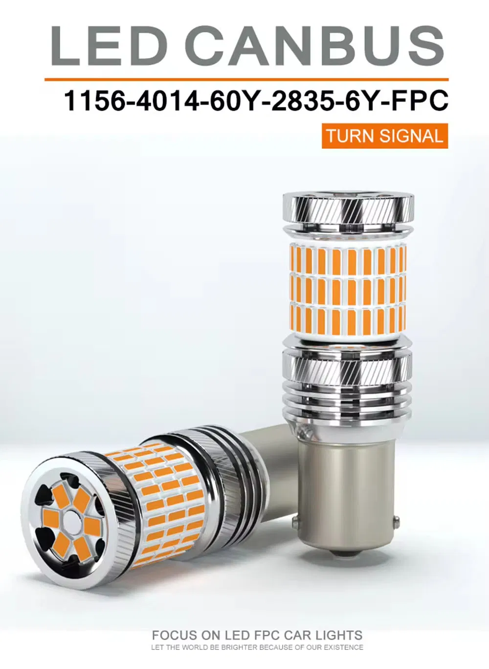 Светодиодная лампа 1156 Amber 2000 лм для поворотников