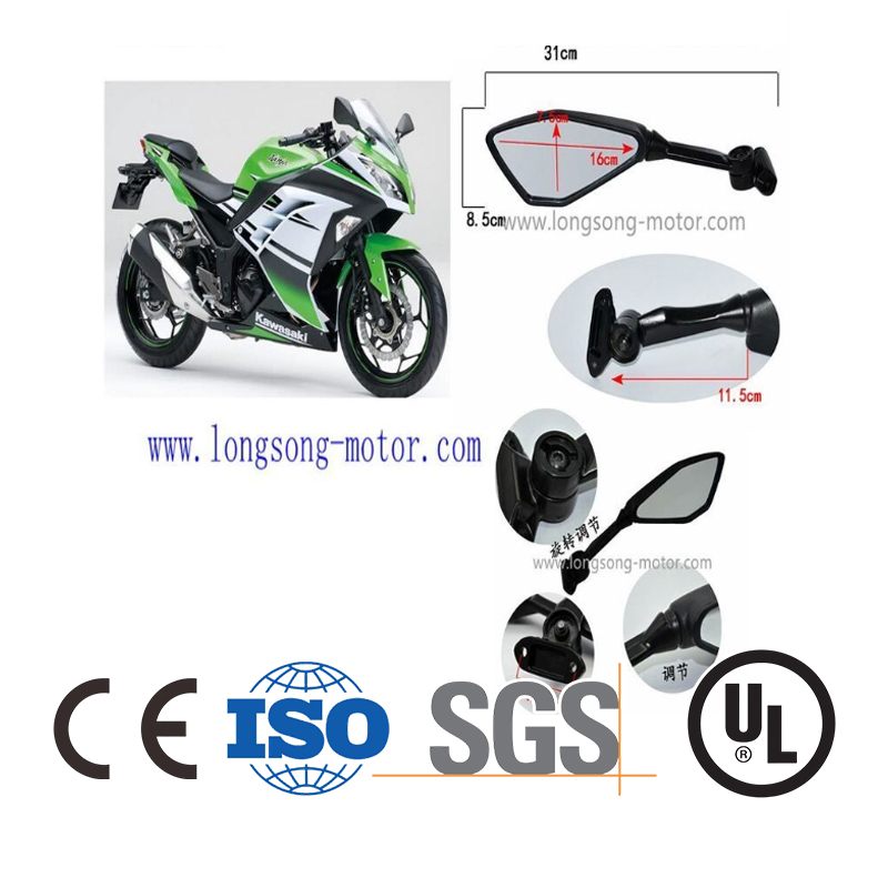 Kawasaki Ninja 250 Motorcycle Rearview Mirrors Parts Side E-MARK Reflector Rearview Mirror