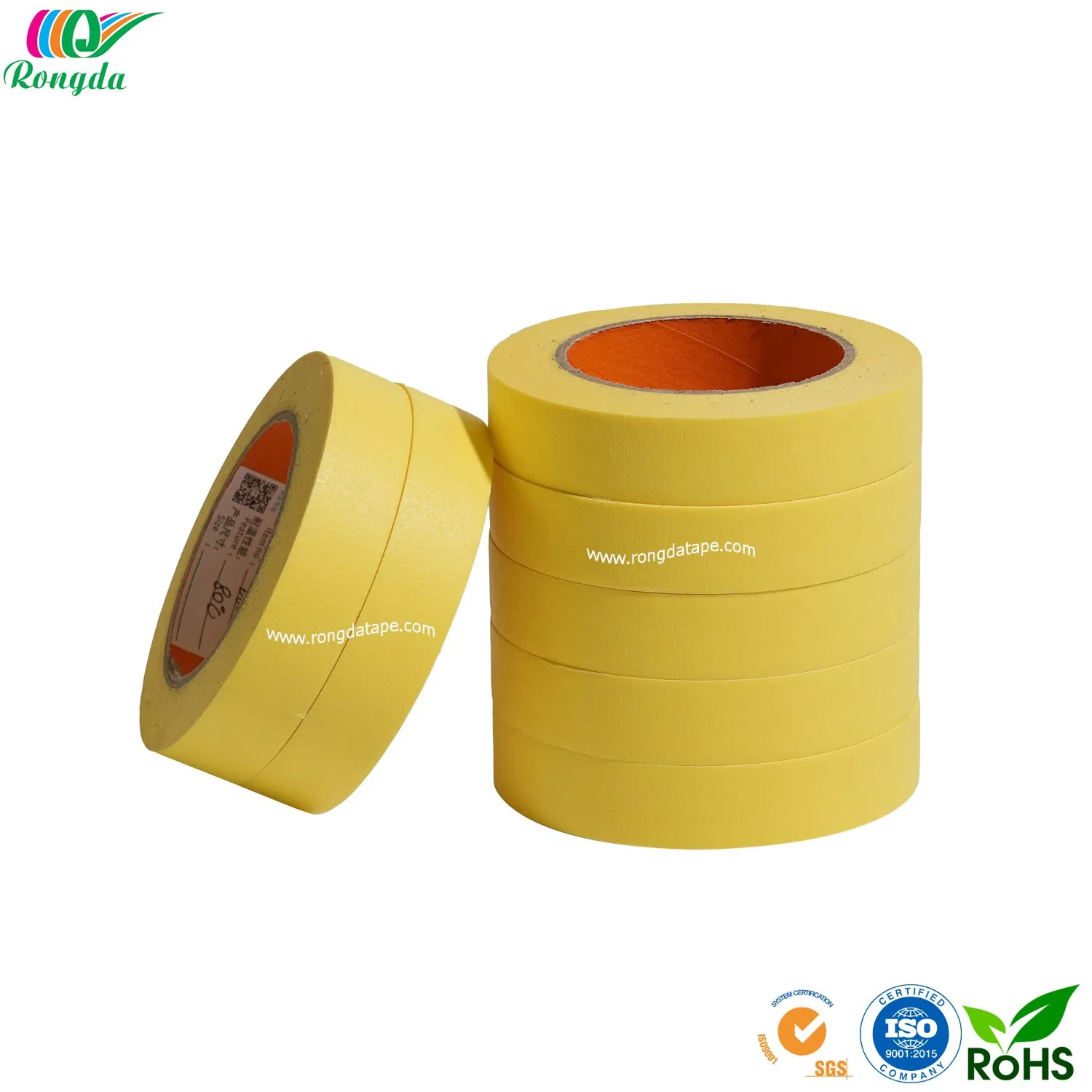 Automotive Masking Tape Natural Rubber Yellow