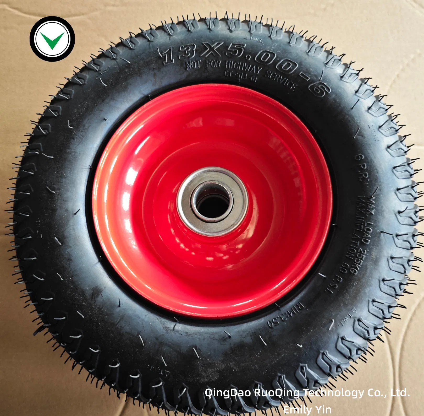 13X5.00-6 Tubeless Steel 6X3.5" Rim Hub with 1" Deep Groove Bearing for Australia