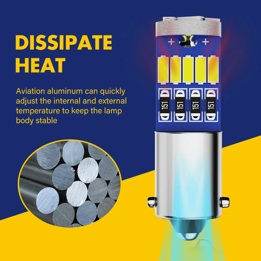 Светодиодная лампа BKR Ba9s 4014 15SMD для салона авто, 12В