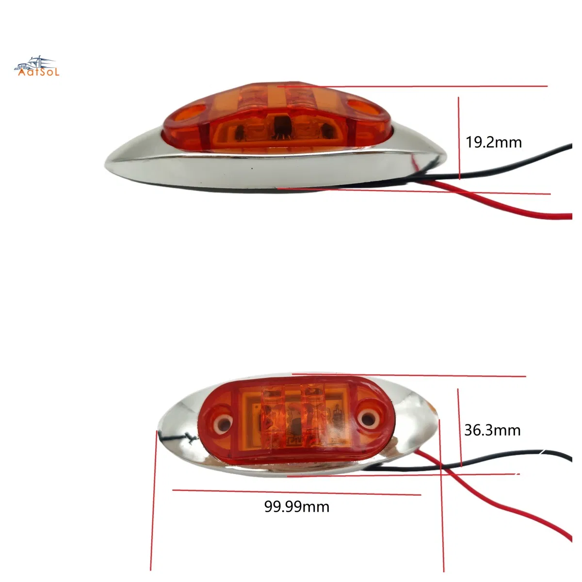 Хромированный боковой габаритный фонарь LED 10-30V IP65