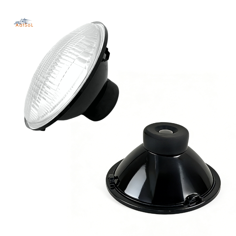 Best Price 7 Inch Black Metal Housing LED Headlight H4 Bulb 6014 Hi/Low Beam 24V Voltage Semi-Sealed Beam New Condition