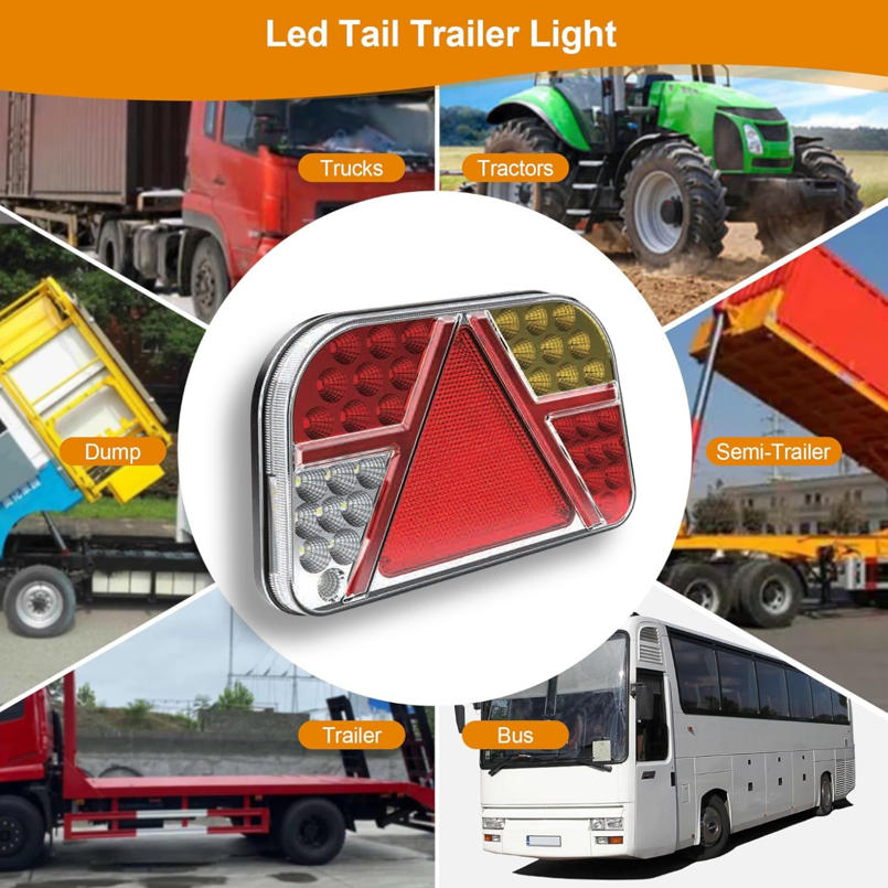 Emark DC12~24V LED Tail Light Kit 7 Function for Truck Trailer Offroad