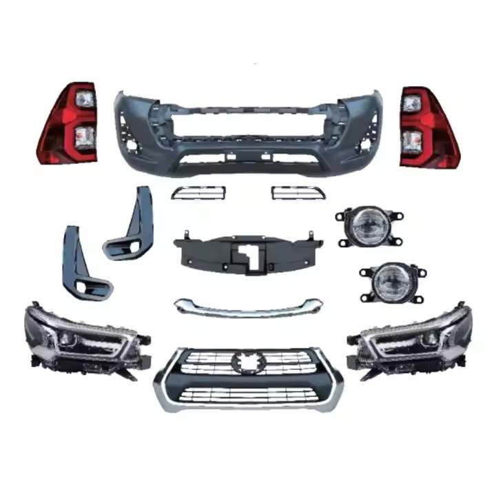 Front Bumper Grille Upgrade Body Kit for 16-20 Hilux Upgrade 2021 Hilux