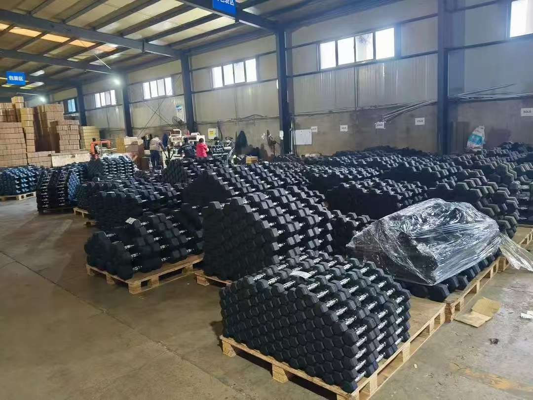 Высококачественные резиновые шестигранные гантели 10–50 кг Haltere Hantel