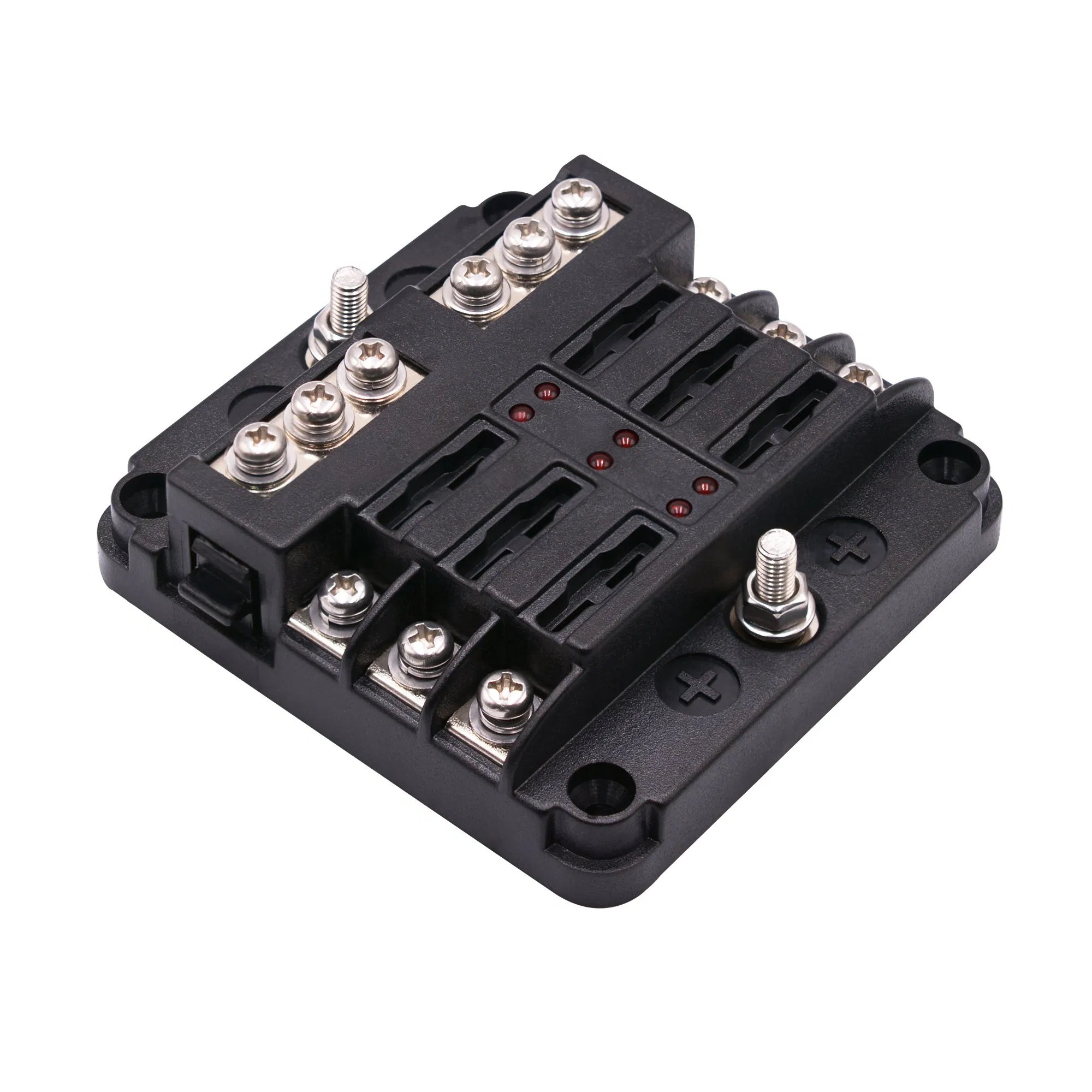 6 Way Auto Fuse Holder Independent Positive and Negative Pole One in Multiple out Fuse Box with LED