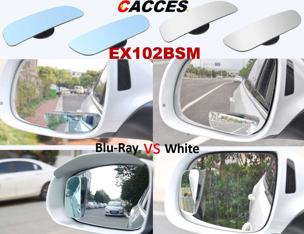 Blind Spot Car Mirror Anti-Dazzle, Rectangle Expansive View Adjustable Blind Mirror, HD Blue Glass Convex Rearview Mirror, Ultra-Thin Frameless Blind Spot Lens