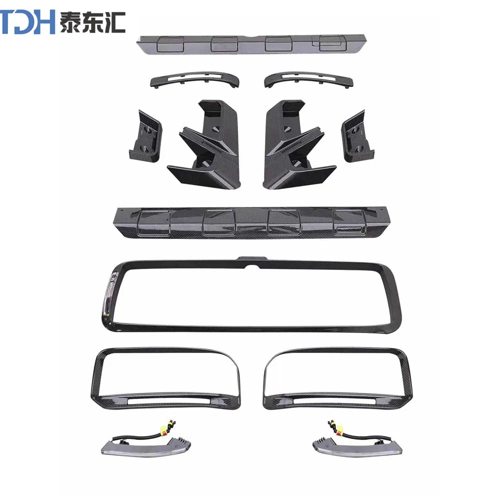 Carbon Fiber Fender Exhaust Roof Spoiler Car Bumper for Benz G Class W463 Facelift W464 Brabus G900 Body Kit