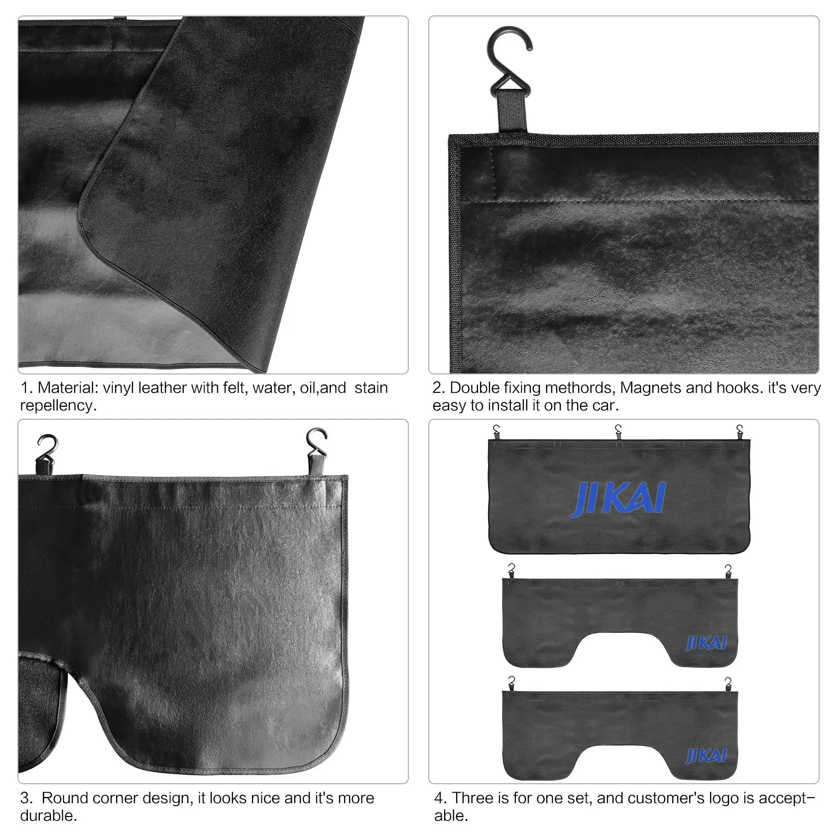 3-Piece Mechanic's Car Fender Covers with Durable Hooks