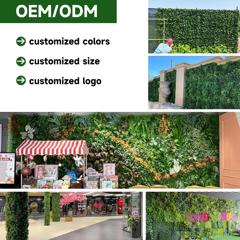 50x50 cm Home Garden Artificial Boxwood Hedge Panel, Green Grass Wall, Artificial Plant Wall