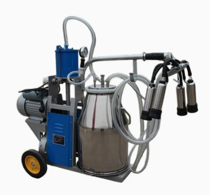 Мобильная доильная установка 25л с двумя ведрами из нержавеющей стали