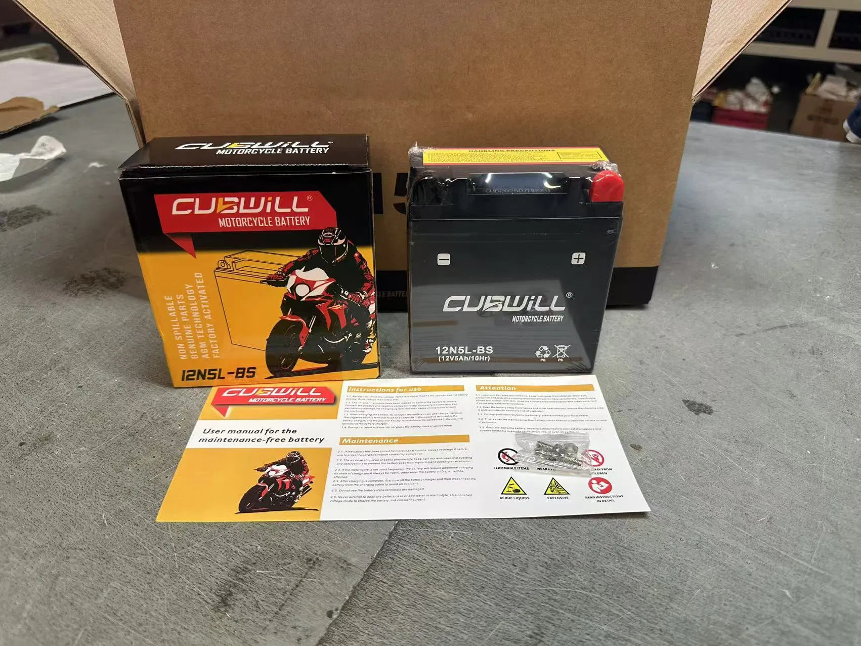 Bateria De Motocicleta 12n5-3b/Yb5l/Mtx5l/Ty5l Yuasa Repuestos PARA Motocicletas De 100cc/125cc/150cc/200cc YAMAHA 12V5ah AGM Motorcycle Battery