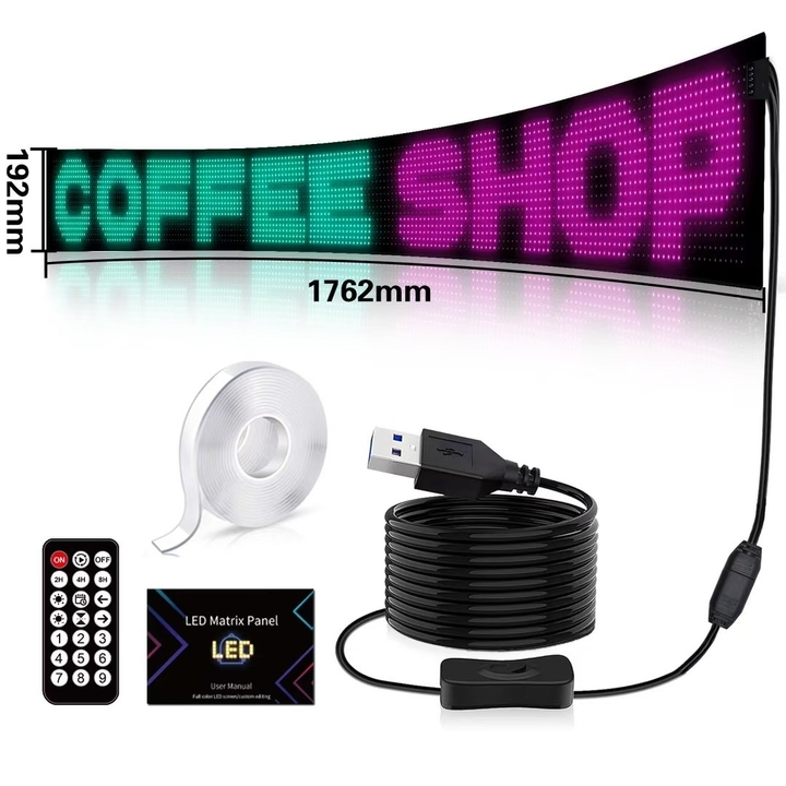 Гибкая RGB LED панель для авто, программируемая, влагозащищенная