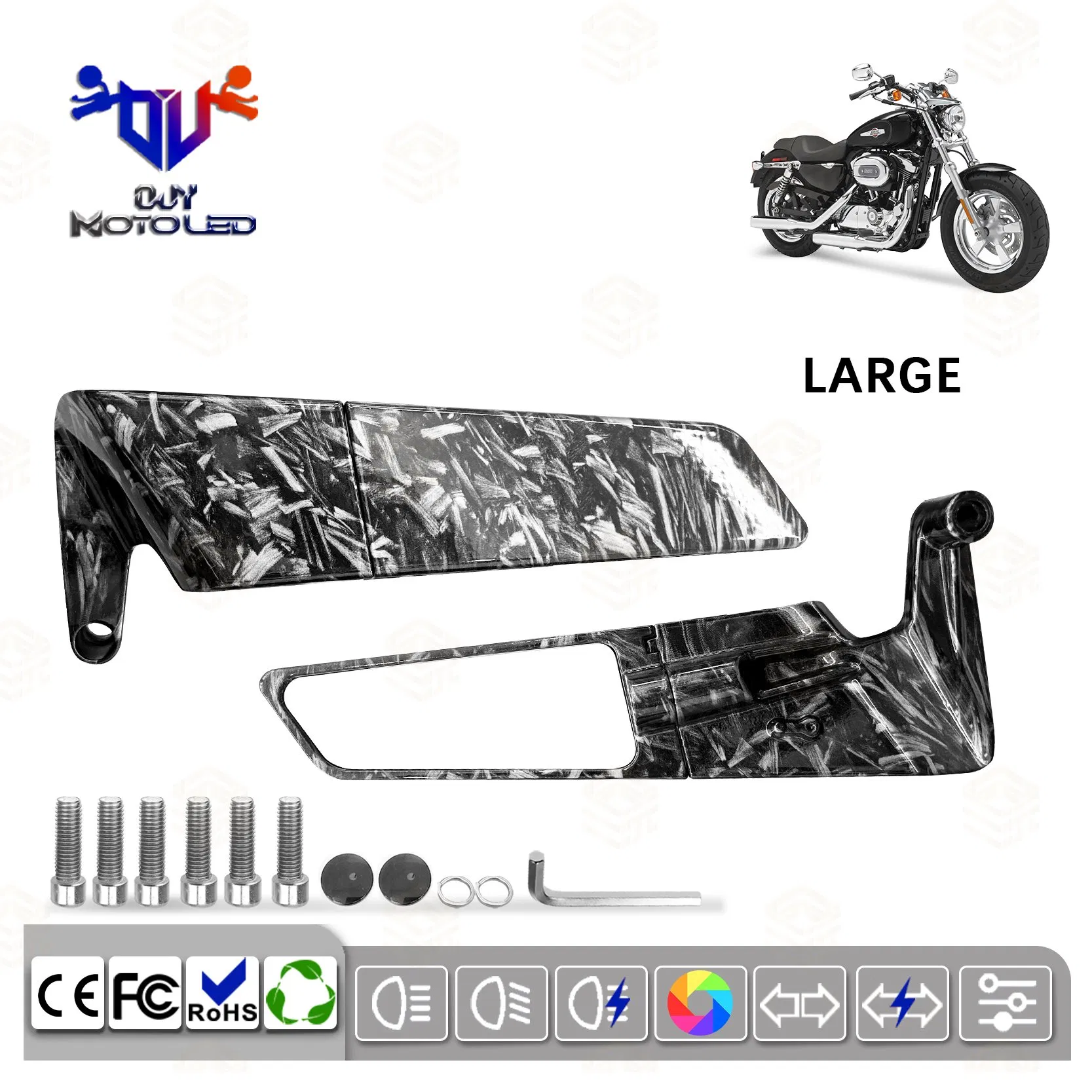High Quality Motorcycle off-Road Vehicle Universal Large Rearview Mirror Accessories